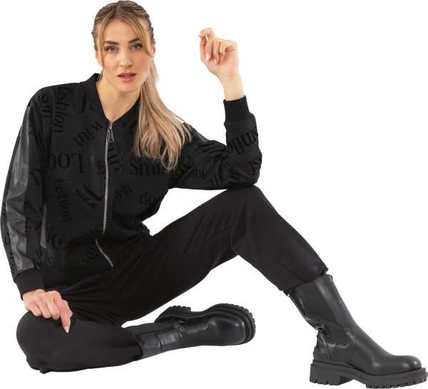 Estefania for woman, Blouson mit Strassbesatz und Flockprint