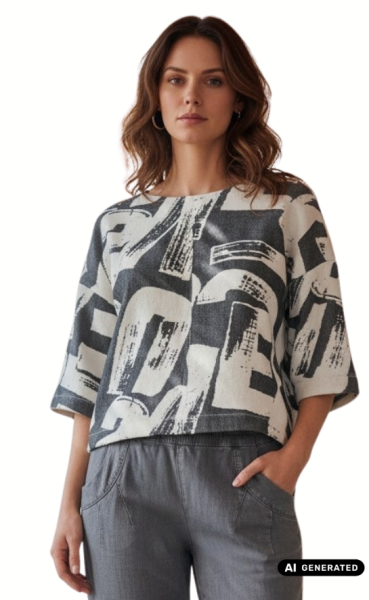 Gio Milano, Damen Pullover mit stylischem Letter-Print