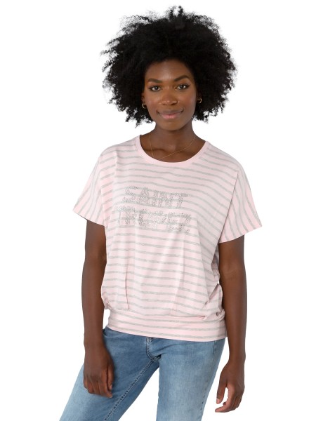 Gio Milano, Shirt "Saint Tropez" mit Streifen und Strasssteinen