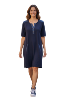 Gio Milano, Damenkleid Marine mit Jeansapplikationen