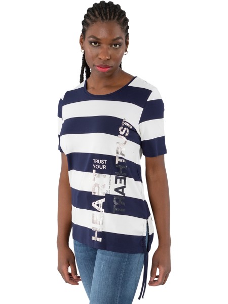 Estefania for woman, Shirt gestreift und mit Strassbesatz