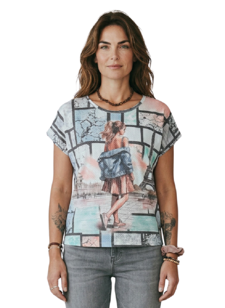 Gio Milano, Shirt mit verspielter Frauenfigur