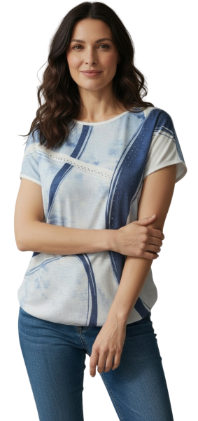 Estefania for woman, Shirt mit dezentem Rückenausschnitt
