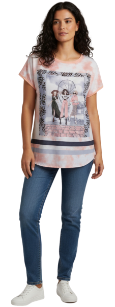 Gio Milano, Shirt "Vogue" mit Strassbesatz