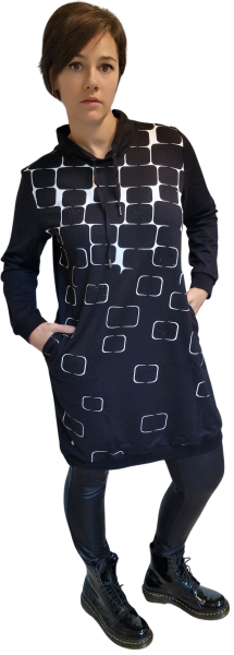 Gio Milano, Kleid mit Rautendruck und Strasssteinen