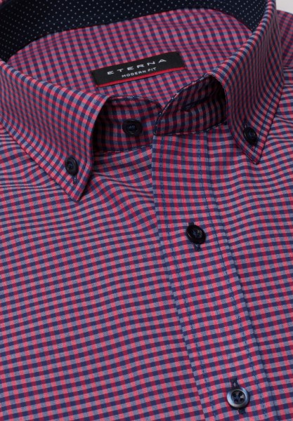 Eterna Langarm Hemd Modern Fit Vichy Popeline Kariert