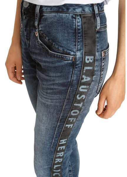 Herrlicher, Pitch Slim Stripe Jogg Stretch-Jeans mit Logostreifen