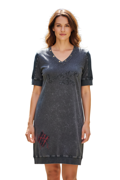 Estefania for woman, Damenkleid aus Baumwolle mit gewaschener Optik