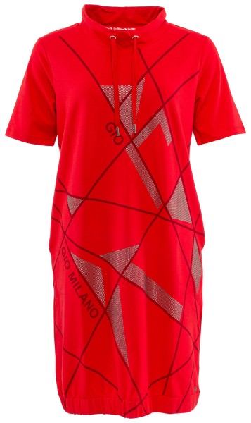 Gio Milano, Kleid mit abstraktem Druck und dezentem Strassbesatz
