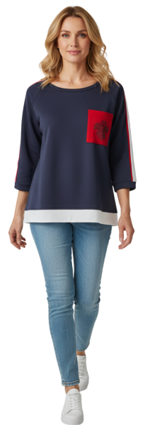 Gio Milano, Sweatshirt mit eldlem Strassdetail