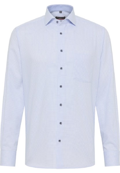 Eterna, Langarmhemd aus 100 % Baumwolle mit kleinem Karo - Comfort Fit