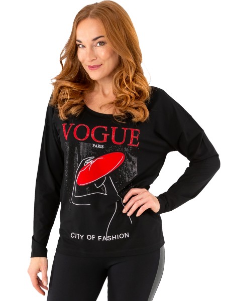 Estefania for woman, Shirt " Vogue Paris " mit Flock und Strass