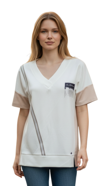 Gio Milano, Sweatshirt elegant-sportlich mit feinen Details