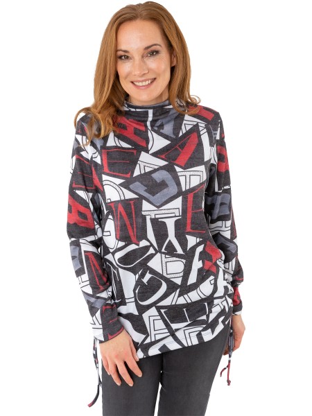 Estefania for woman, Pullover mit Stehkragen und Strassbesatz