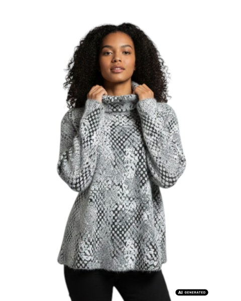 Estefania for woman, Rollkragenpullover im edlen Winterdesign