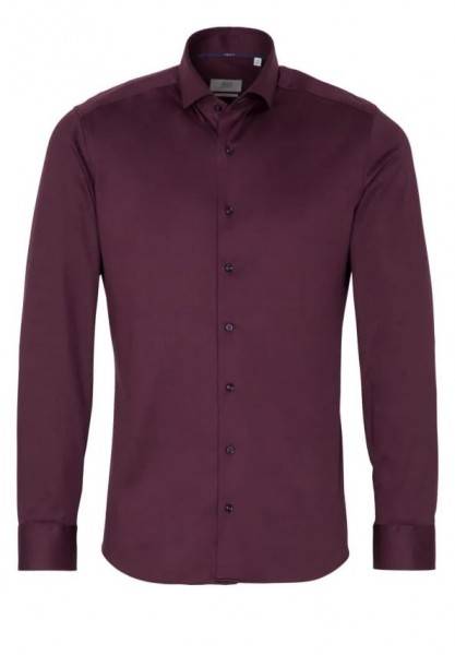 Eterna langarm Hemd, Modern fit, soft tailoring Jersey unifarben