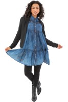 Gio Milano, Jeanskleid mit Strassbesatz und Hemdkragen