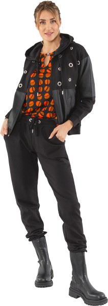 Estefania for woman, Joggpant mit Lederimitat Galonstreifen