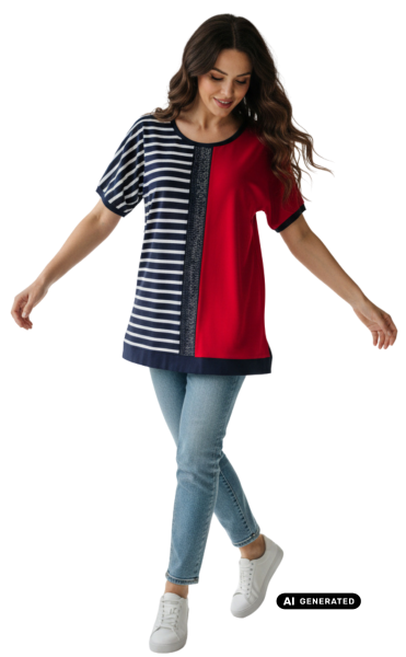 Estefania for woman Shirt – Streifen, Strass & Style