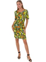 Estefania for woman, Kleid mit abstrakten Muster und seitlichen Einsatz