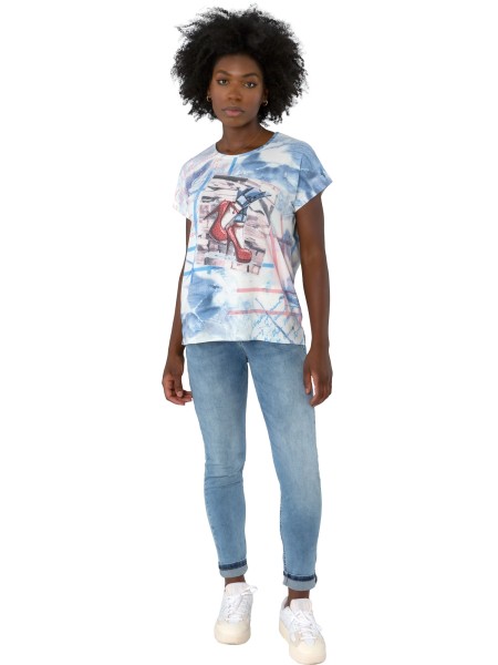 Gio Milano, Shirt High Heels Print und Srassapplikationen