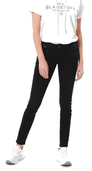 Herrlicher, Piper Slim Reused Denim Black Jeans