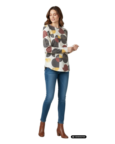 Estefania for woman, Pullover mit abstraktem Kreismuster