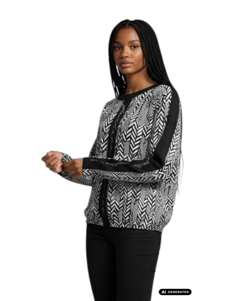 Estefania for woman, Pullover: Zickzack-Power trifft Glitzer-Schriftzug