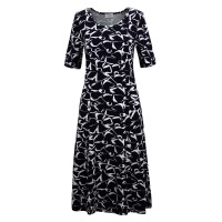 Estefania for woman, Halbarmkleid mit abstraktem Blumendruck