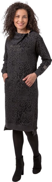 Estefania for woman, Sweatkleid in Animal-Print mit modischen Reißverschlüssen