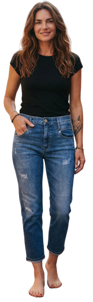 Herrlicher, Breezy Cropped lässige Slim Fit, destroy Jeans
