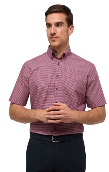 Eterna, kariertes Kurzarmhemd mit Brusttasche, Modern Fit