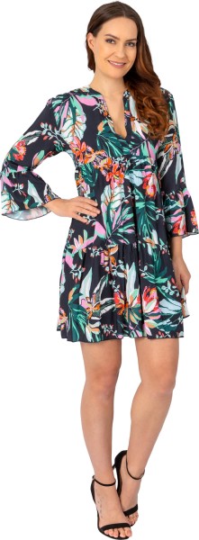 Estefania for woman ,Sommerkleid in Tunika Form im tropischen Blumendruck