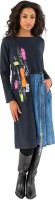Gio Milano, Kleid Denim mit Pinselstrichprint