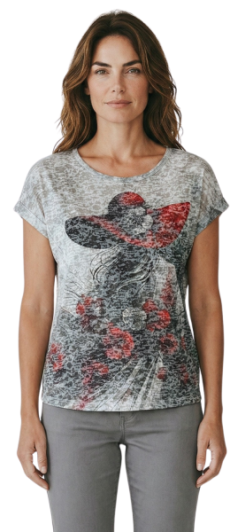 Gio Milano, Shirt mit elegantem Ladyprint