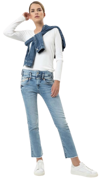 Herrlicher, Pearl Boot Cropped Jeans aus reused Denim