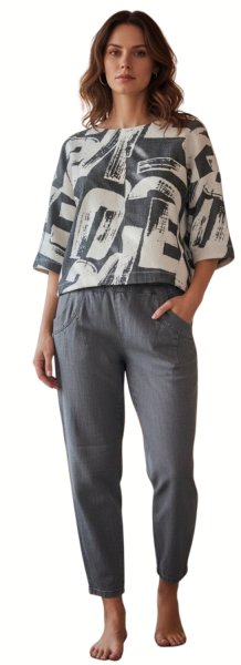 Stehmann, Rachell3-700W, lässige Powerstretch Jeans mit Faltendetails an den Taschen & Beinen