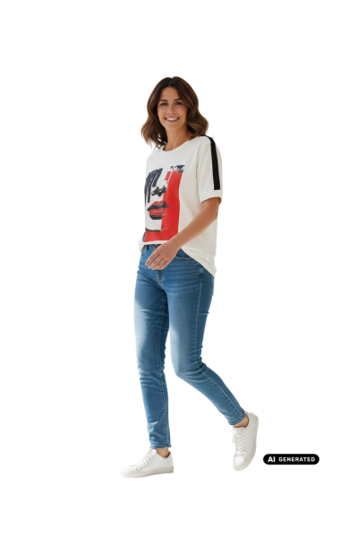 Estefania for woman Sweatshirt mit glamourösen Print