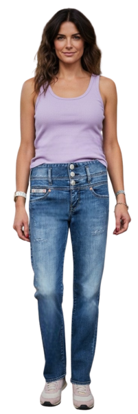 Herrlicher, Raya new Straight Boyfriend Jeans mit hohem Bund