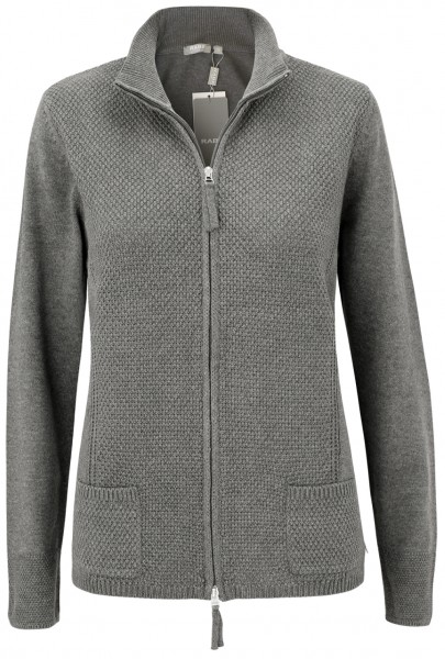 Rabe Strickjacke mit Stehbund