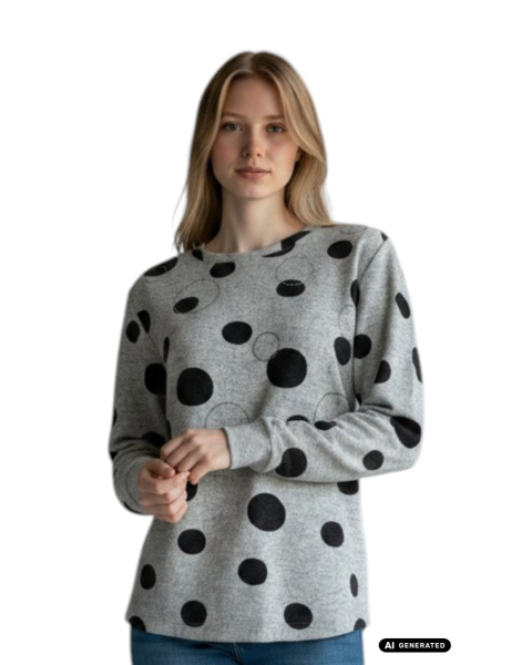 Estefania for woman, weicher Pullover mit Kreisen und Strass