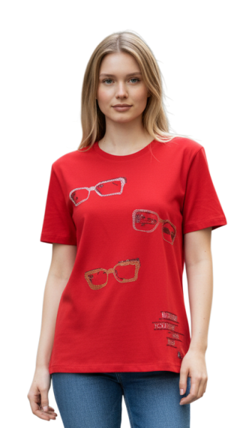 Gio Milano, Statement - Sweatshirt mit Sonnenbrillen aus Strass