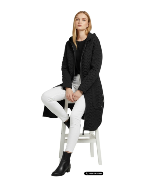 Gio Milano Exclusive Longjacke im edlen Strick-Design