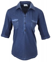 Estefania for woman,Polo Shirt im wash-out Effect,143-4100 S