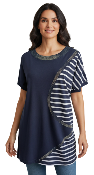 Estefania for woman, modische Damen-Tunika mit Strass-Akzenten
