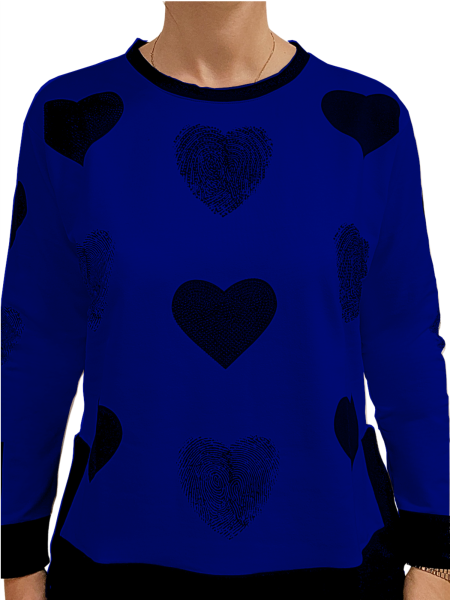 Estefania for woman, Sweatshirt mit Herzen und Strassbesatz