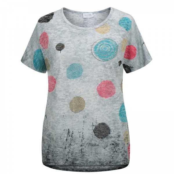 Estefania for woman, Shirt mit farbigen Punkten und Strass