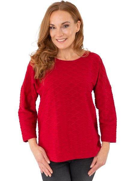 Estefania for woman, Rundhalspullover mit Wabenstruktur