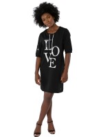 Gio Milano, Kleid "LOVE" mit Strass besetztem Schriftzug