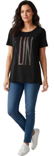 Gio Milano, Shirt "SUN" elegante Strassapplikation